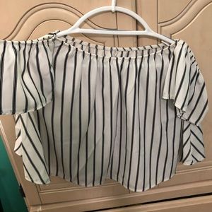 Off the shoulder striped top